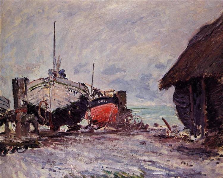 Fishing Boats In Etretat - 1873