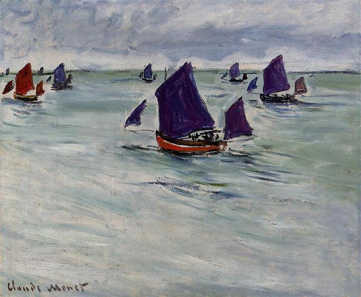 Barcos de pesca ao largo de Pourville - 1882