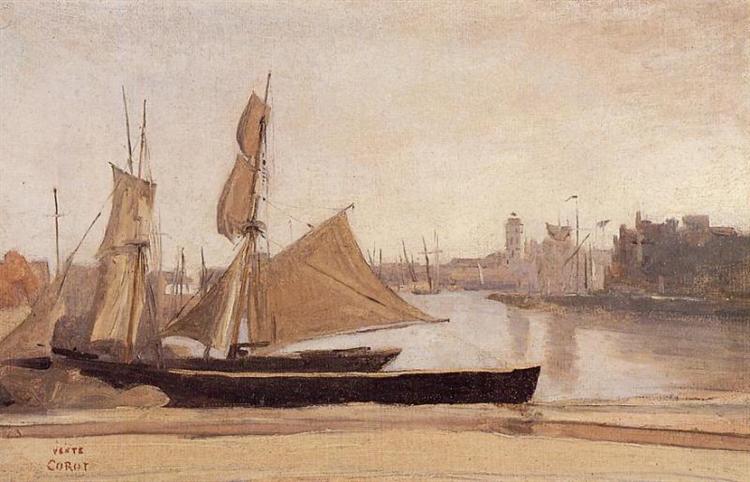 Barcos De Pesca Atados Al Muelle - 1830