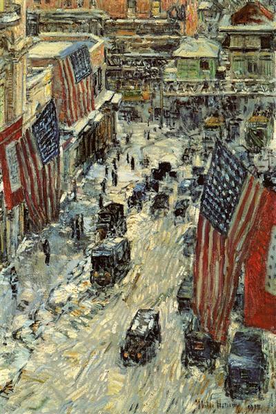 Flaggen in der 57th Street - Winter - 1918