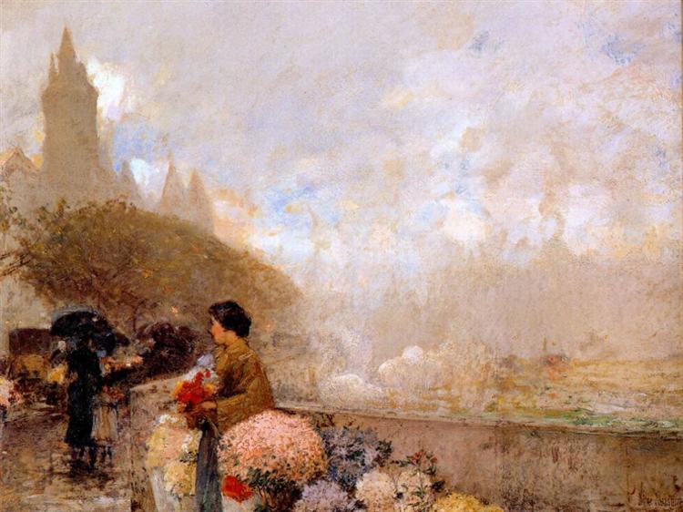 Niña De Las Flores Junto Al Sena - París - 1889