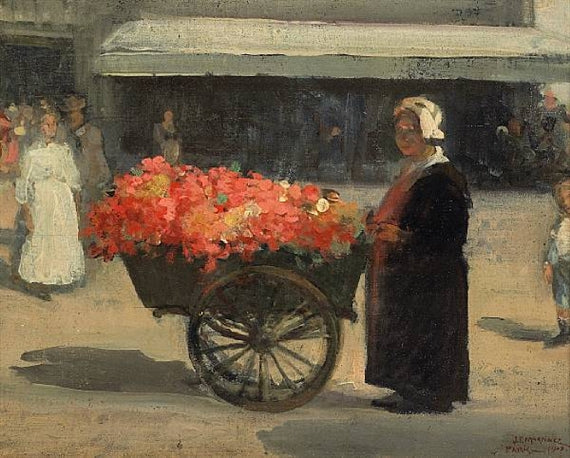 Comerciante De Flores En París - 1900