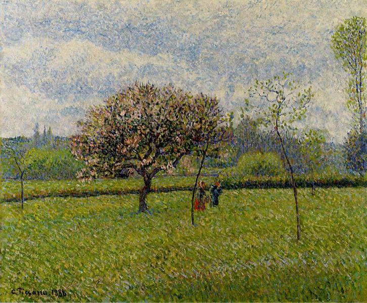 Apfelbäume in Flor in Eragny - 1888