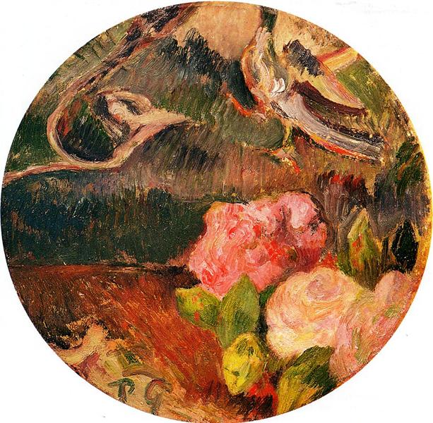 Fiori e un uccello - 1885