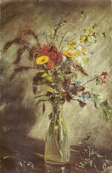 Flowers in a glass vase - 1814