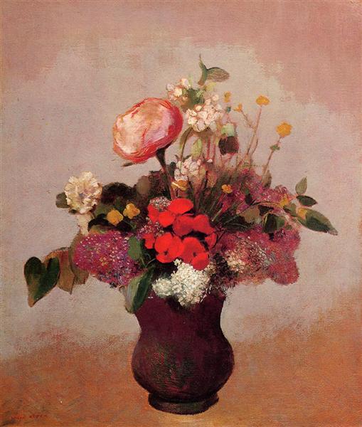 Blomster i en brun vase - 1904