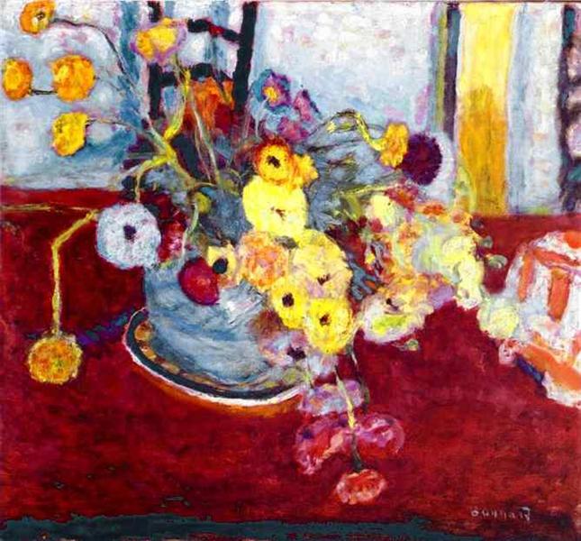 Fleurs sur un tapis rouge - 1928