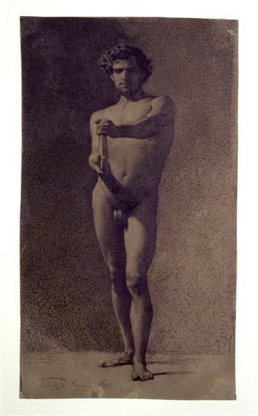 Maschio anteriore nudo con album - 1861