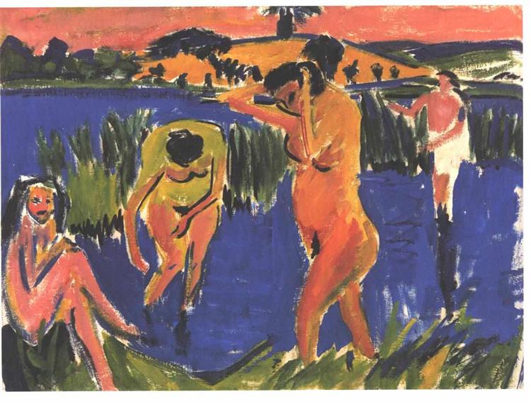 Four bathers