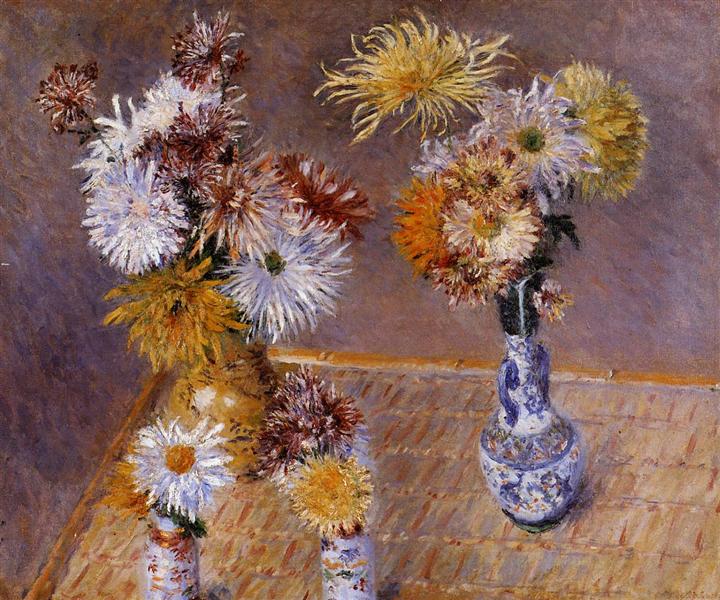 Four chrysanthemous vases - 1893