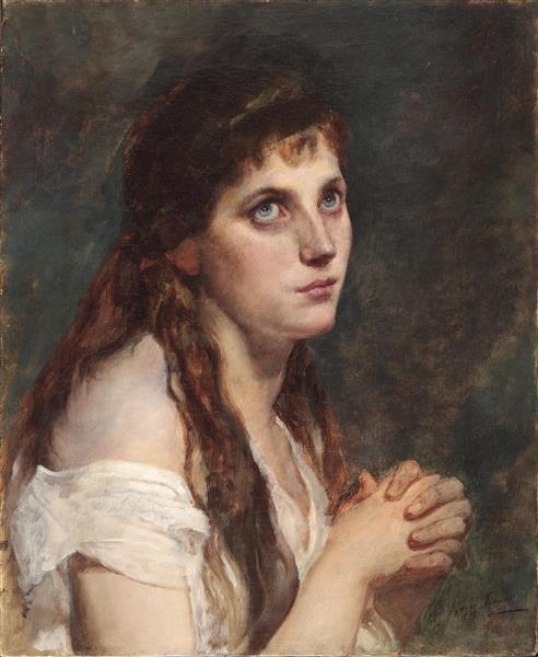 Ragazza con le mani insieme - 1880