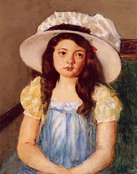 Françoise with a big white hat - 1908