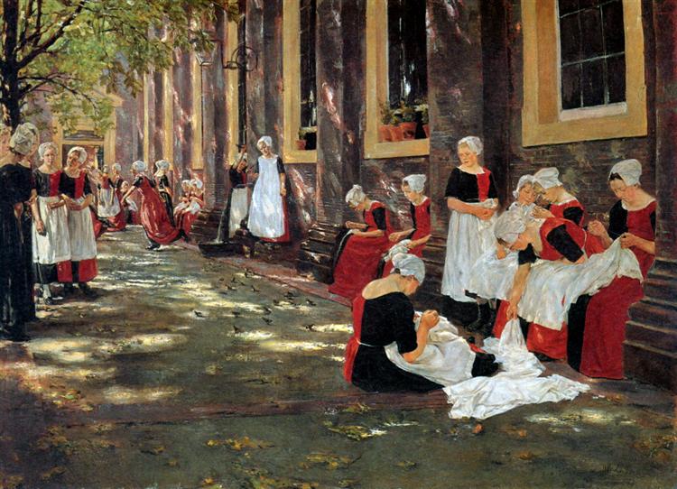 Hora Libre En El Orfanato De Amsterdam - 1882