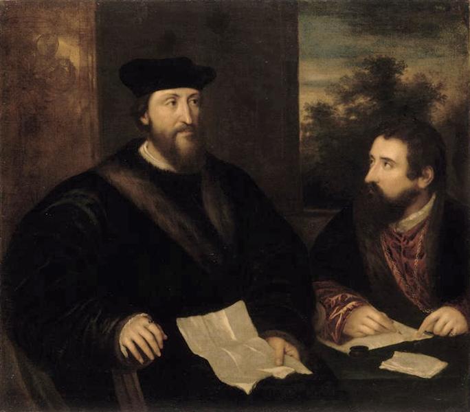 French Cardinal Georges D`Armagnac and his secretary G. Philandrier