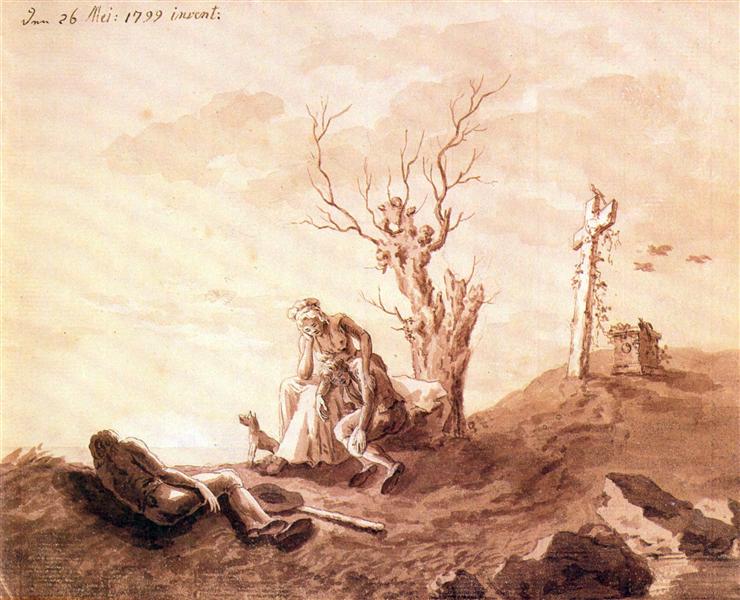 Funeral scene on the beach - 1799