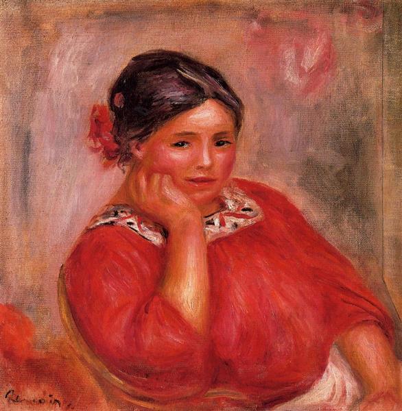 Gabrielle in a Red Blouse - 1896