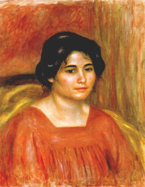 Gabrielle Con Una Blusa Roja - 1910