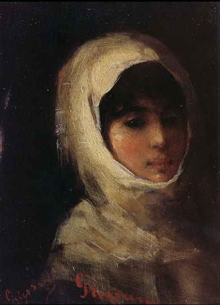 Giri with white veil