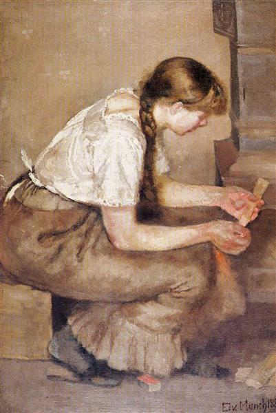 Girl Lighting A Sobă - 1883