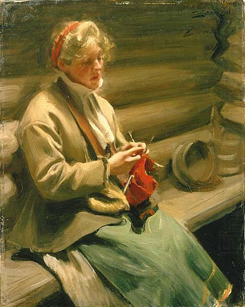 Girl weaving - 1901