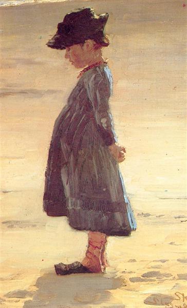 Pige på stranden - 1884