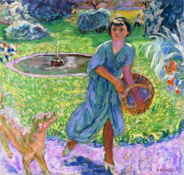 Girl playing with a dog (Vivette Terrasse) - 1913