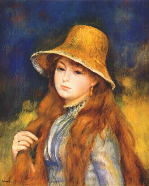 Fille avec un chapeau de paille - 1884