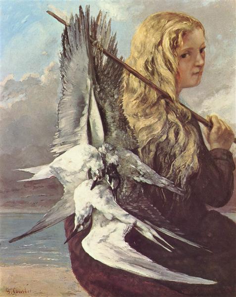 Girl with seagulls, Truville - 1865