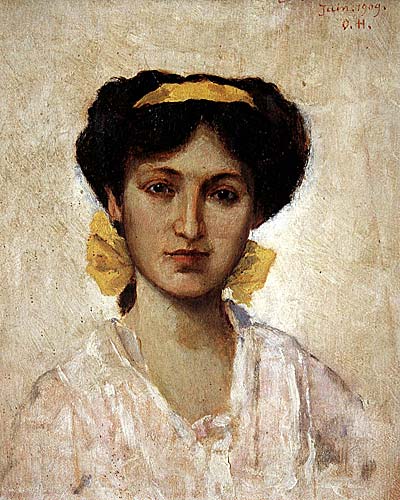 Girl with yellow ribbon