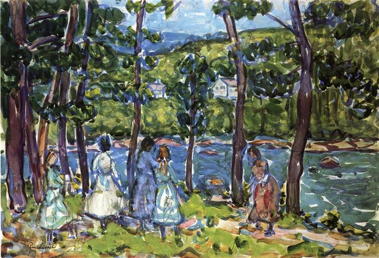 Girls on the River Edge - 1913