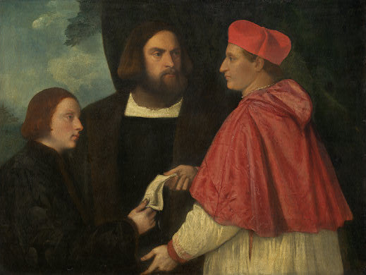 Girolamo and Cardinal Marco Corner Investing Marco - Abbot of Carrara - With His Benefit - 1520