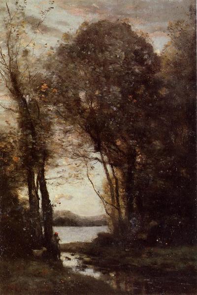 Cabrero Standing - Toucher la flûte sous les arbres - 1855