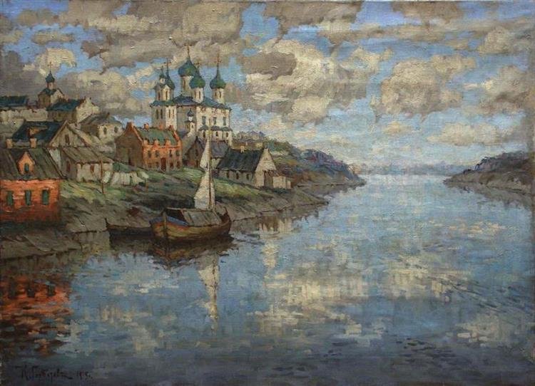 View from a river in the old town - 1915