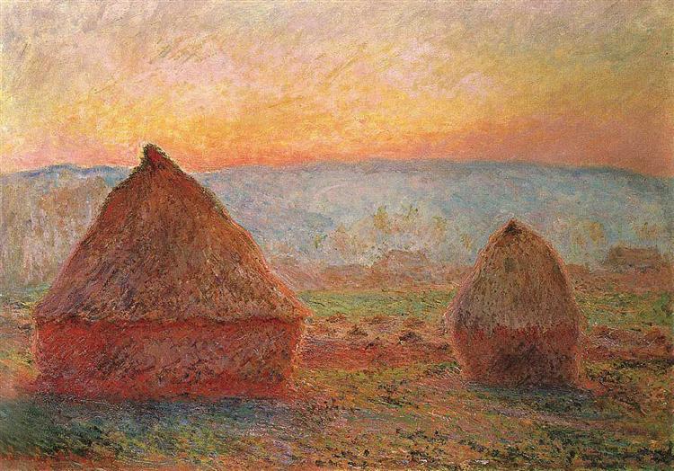 Grãos em Giverny - Pôr do sol - 1889