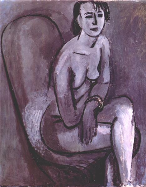 Desnudo gris con brazalete 1914