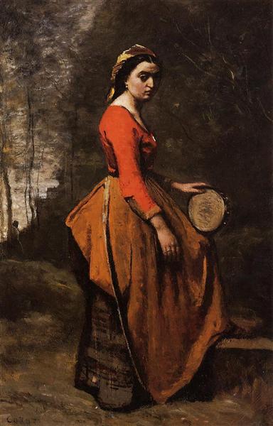 Gitana Con Pandero Vasco - 1860