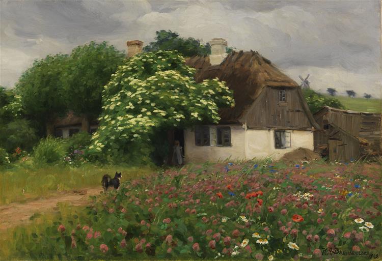 Banduhus Med Eng Blomster - 1909