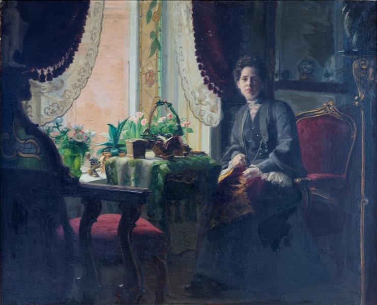 Intérieur med kvende - 1905