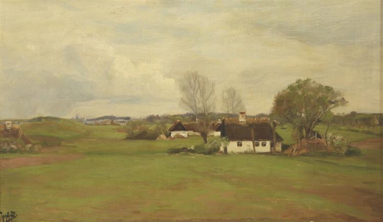 Paysage avec des maisons