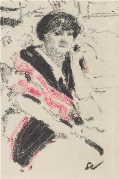 Half figure of a sitting woman - 1911