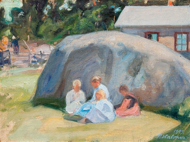 Children playing in the patio - 1909