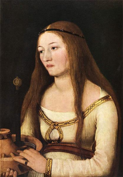 Retrato de Katharina Schwarz com atributos de seu nome - 1510