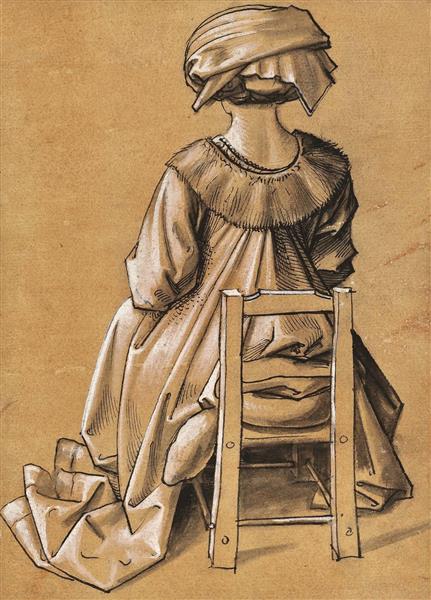 SITZENDE FRAU VON HINTEN - 1500