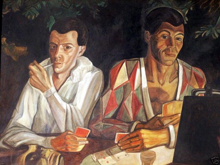 Arlequín Y Pierrot - Doble Autorretrato - 1927