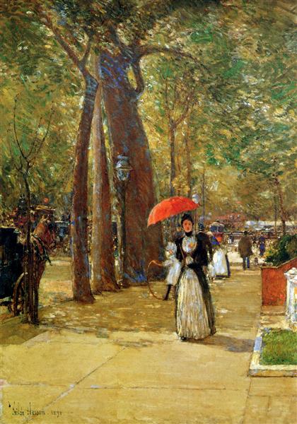 Hassam Childe Quinta Avenida i Washington Square Sun