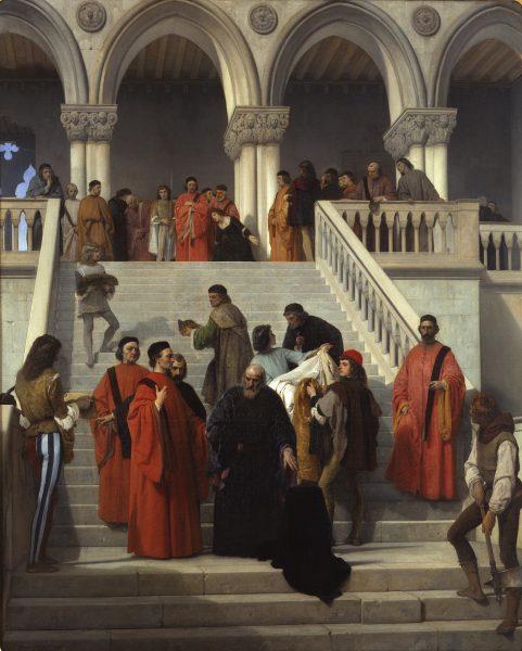 Les derniers moments de Dux Marin Faliero sur l'escalier «Del Piombo» - 1867