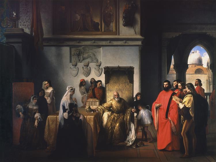 Afdiking van Dux Francesco Foscari (de twee Foscari) - 1844