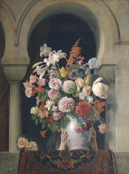 Blomstervase i vinduet på en harem - 1881