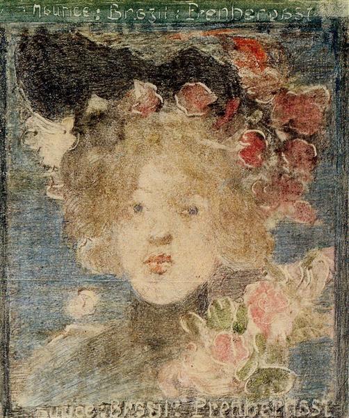 Girl's head (with roses) - 1899