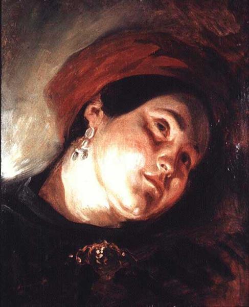 Cabeza De Mujer Con Turbante Rojo - 1831